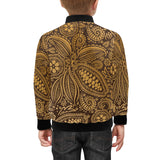 cacao beans tribal polynesian pattern background Kids' Boys' Girls' Bomber Jacket