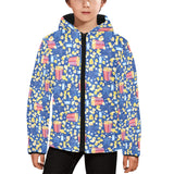 Popcorn Pattern Print Design 01 Kids' Boys' Girls' Padded Hooded Jacket