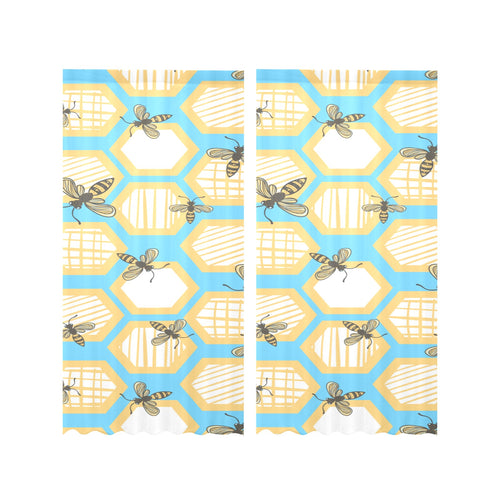 Bee honeycomb pattern Gauze Curtain