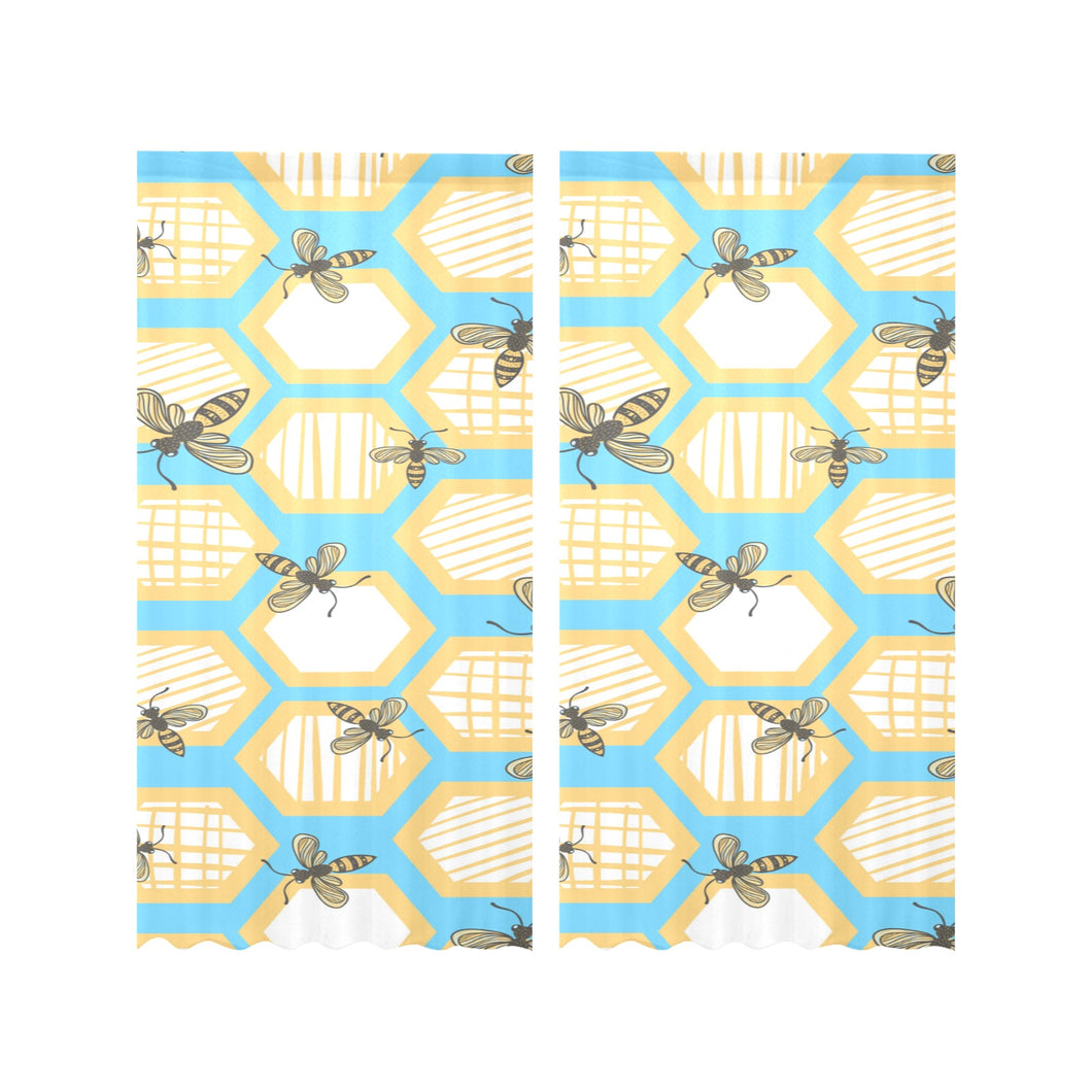 Bee honeycomb pattern Gauze Curtain