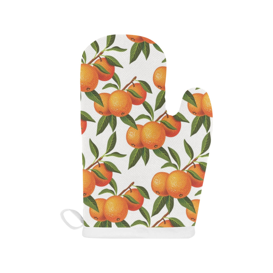 Oranges pattern background Heat Resistant Oven Mitts