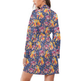 Goldfish Pattern Print Design 05 Women's Long Sleeve Belted Night Robe