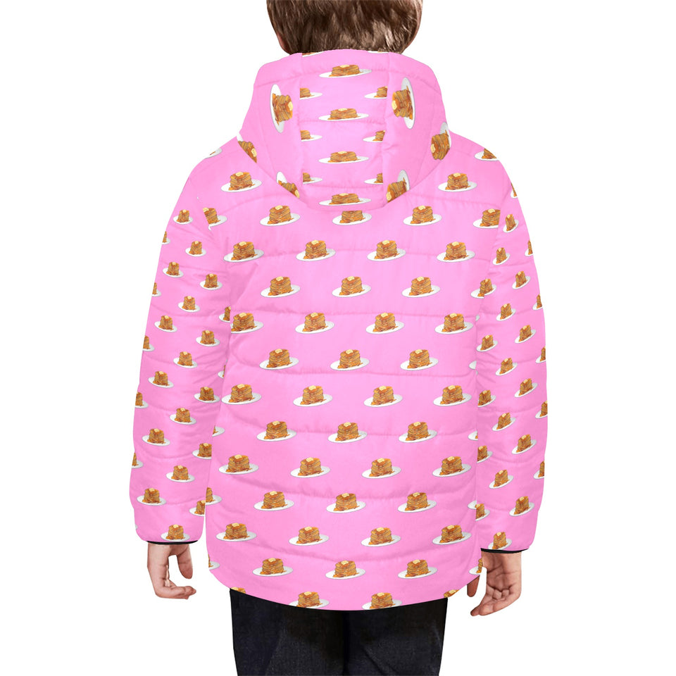 Pancake Pattern Print Design 04 Kids' Boys' Girls' Padded Hooded Jacket