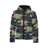 Bowling balls flame pattern Kids' Boys' Girls' Padded Hooded Jacket