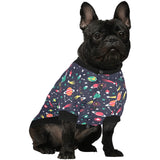 colorful space pattern planet star All Over Print Pet Dog Round Neck Fuzzy Shirt