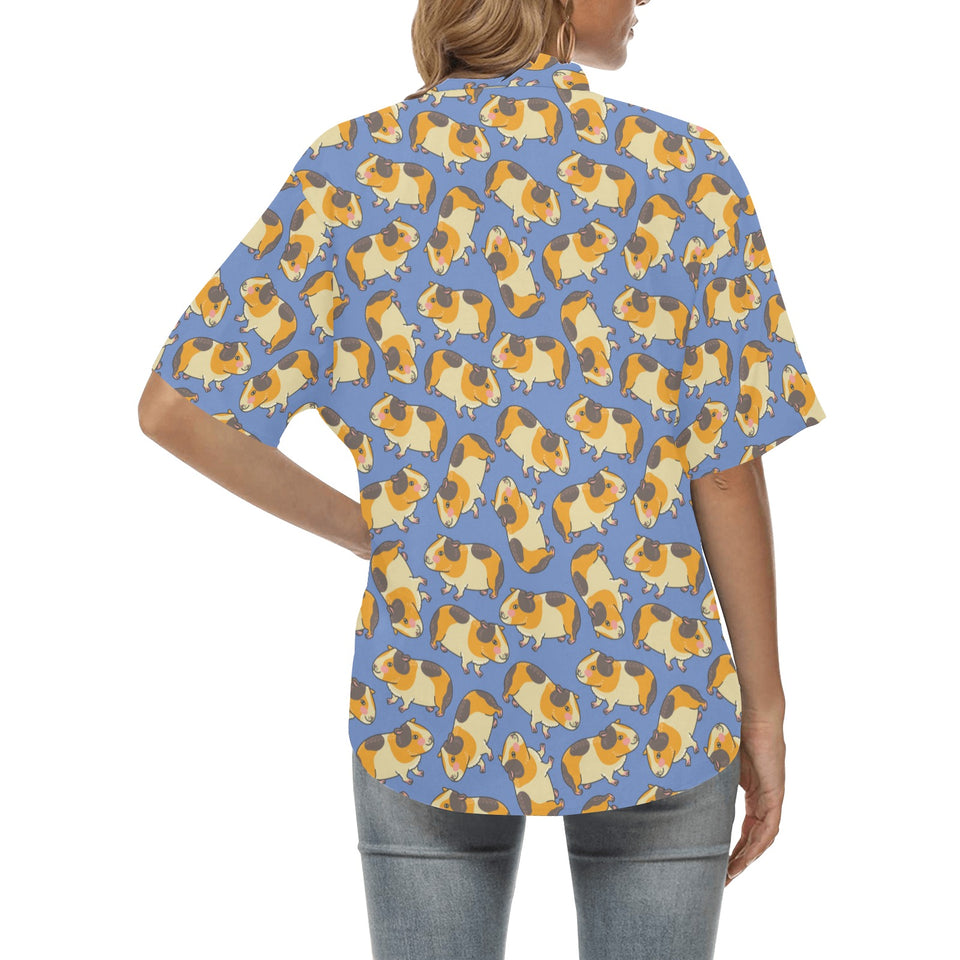 Guinea Pig Pattern Print Design 02 Women's All Over Print Hawaiian Shirt