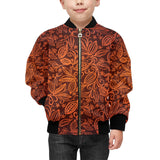 cacao beans tribal polynesian pattern Kids' Boys' Girls' Bomber Jacket