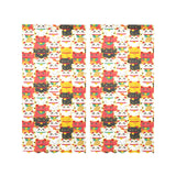 Colorful Maneki neko cat pattern Gauze Curtain
