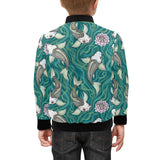 Koi Fish Carp Fish lotus pattern Kids' Boys' Girls' Bomber Jacket