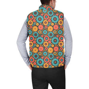 Gear Pattern Print Design 01 Men's Padded Vest