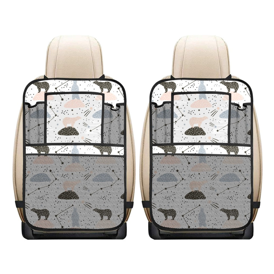 Polar bears star poka dot pattern Car Seat Back Organizer