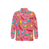 Colorful wrapped candy pattern Men's Long Sleeve Polo Shirt