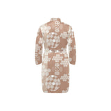 Beautiful hexagon japanese pattern Men's Long Sleeve Belted Night Robe