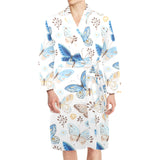 slice of lemon design pattern Men's Long Sleeve Belted Night Robe