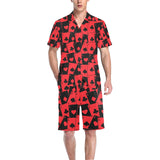 Casino Cards Suits Pattern Print Design 02 Men's V-Neck Short Pajama Set
