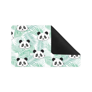 Panda pattern tropical leaves background Doormat