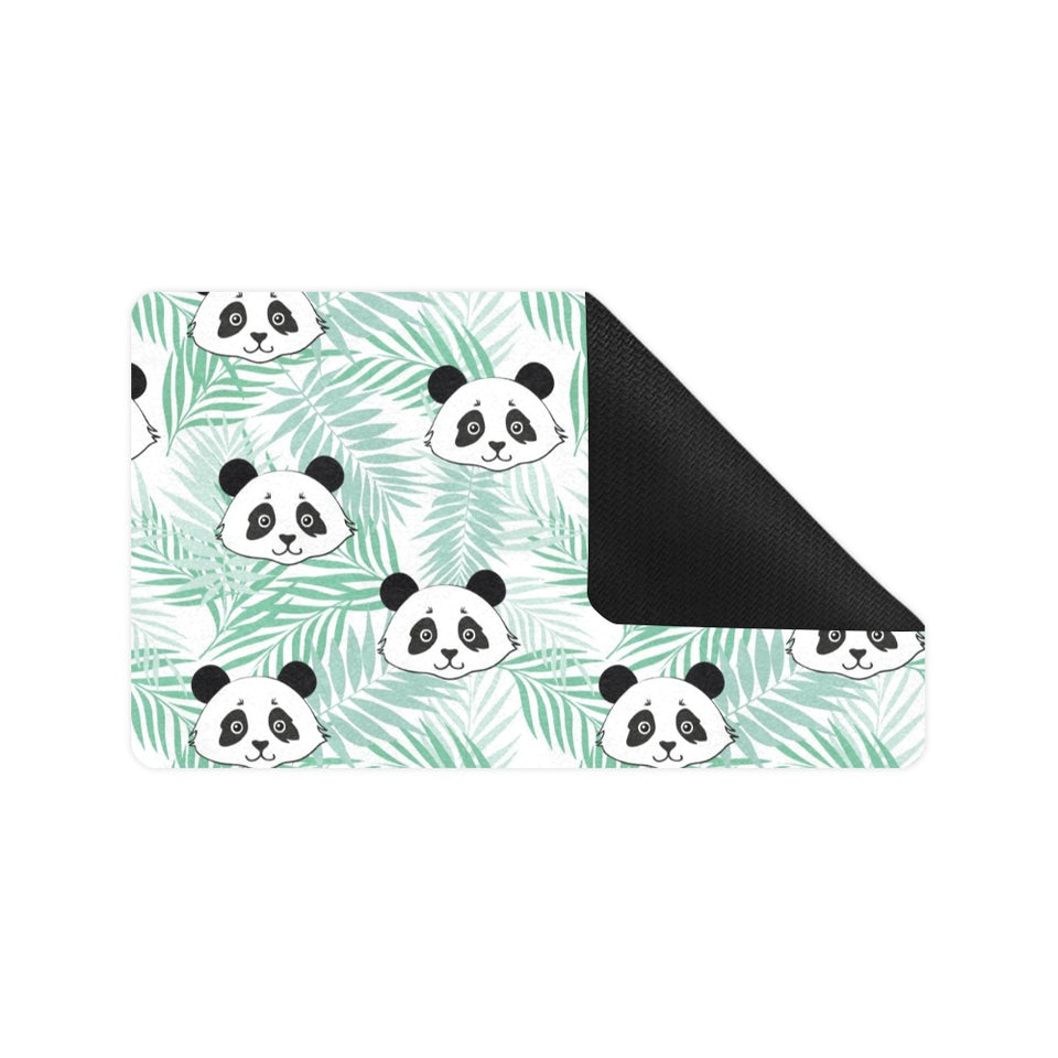 Panda pattern tropical leaves background Doormat