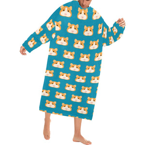 Guinea Pig Pattern Print Design 03 Blanket Robe with Sleeves