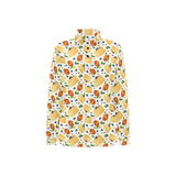 Pancake Pattern Print Design 02 Women's Long Sleeve Polo Shirt