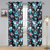 Skull flower roses leave pattern Gauze Curtain