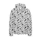 Crow dark floral pattern Kids' Boys' Girls' Padded Hooded Jacket