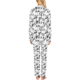 Greyhound Pattern Print Design 01 Women's Long Pajama Set