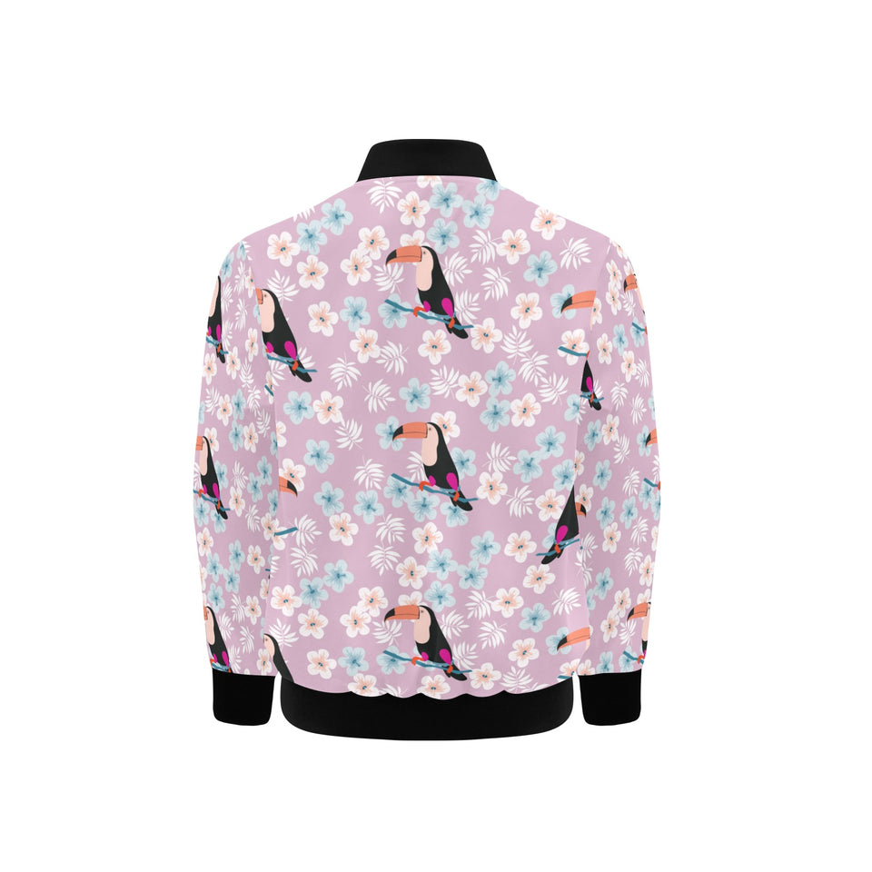 Beautiful toucan flower leaves Kids' Boys' Girls' Bomber Jacket