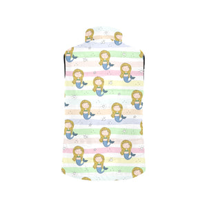 Cute hand drawn mermaid Men's Padded Vest
