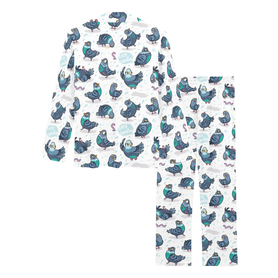 Pigeon Pattern Print Design 02 Women's Long Pajama Set
