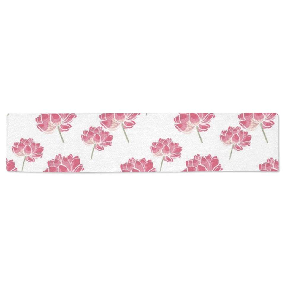 Pink lotus waterlily pattern Table Runner