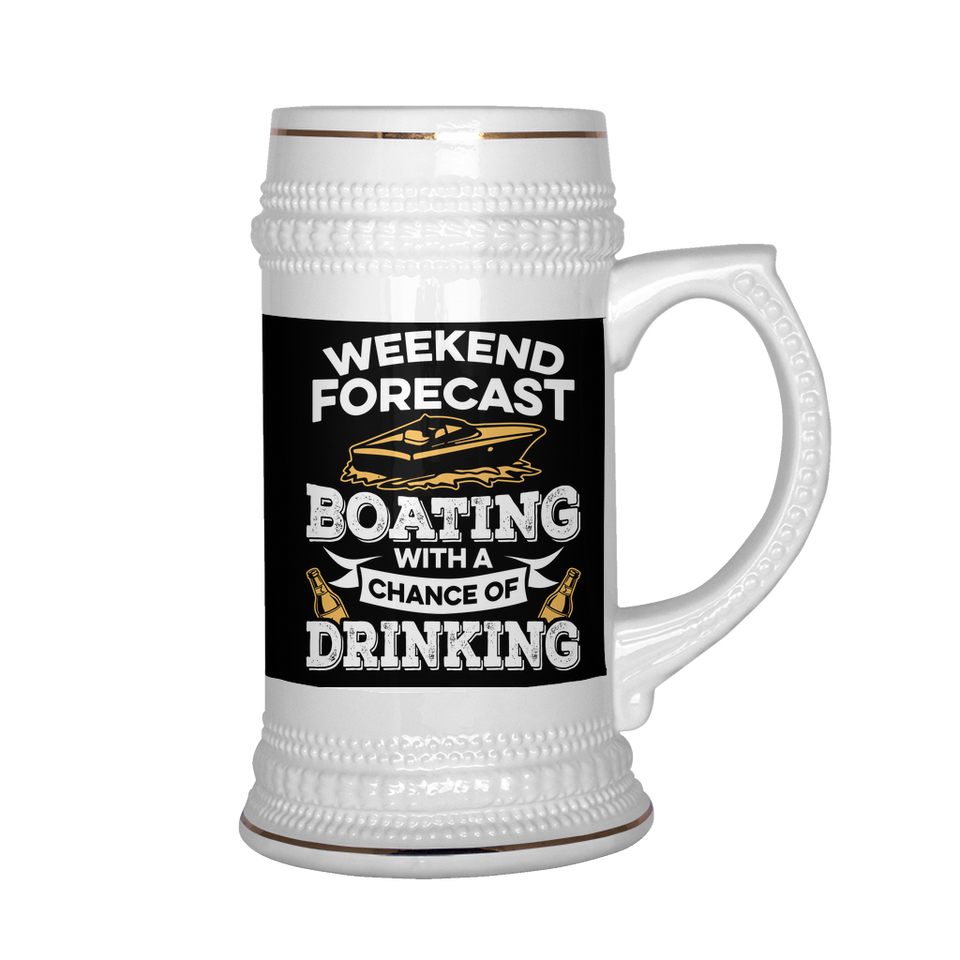 Beer Stein-Weekend Forecast Boating With a Chance of Drinking ccnc006 bt0014