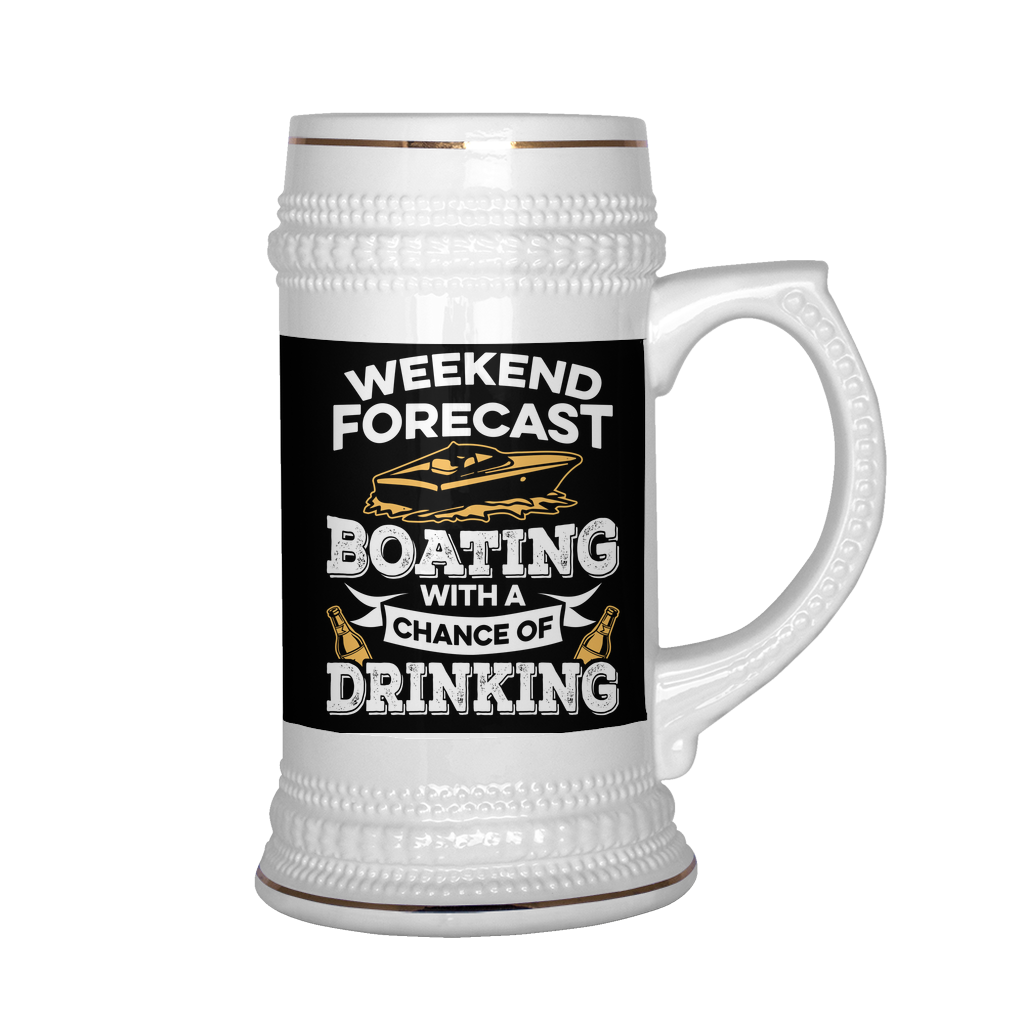 Beer Stein-Weekend Forecast Boating With a Chance of Drinking ccnc006 bt0014