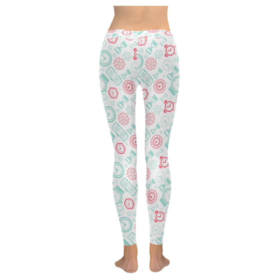 Clock time pattern blackground Women's Legging Fulfilled In US