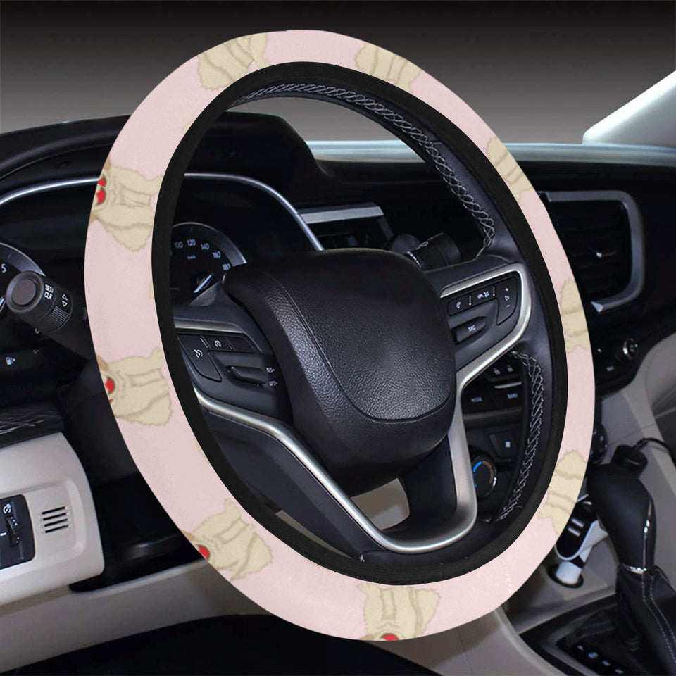 Golden Retriever Pattern Print Design 02 Car Steering Wheel Cover