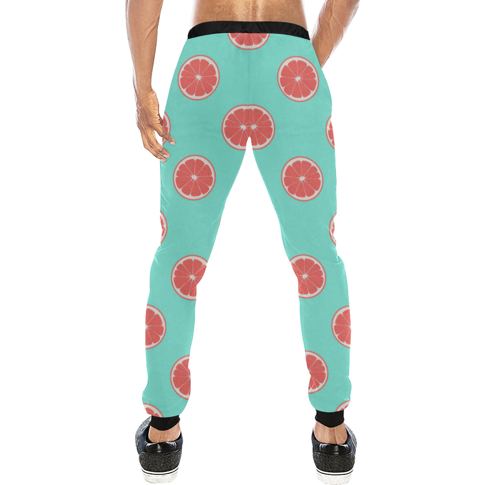 Grapefruit green background Unisex Casual Sweatpants