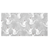 white swan gray background Tablecloth