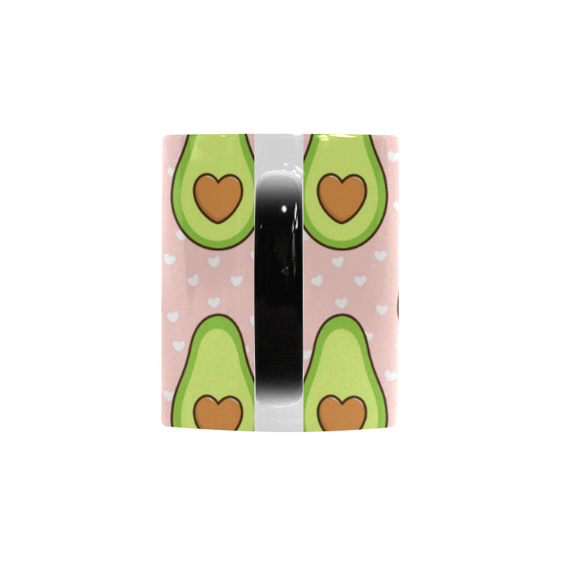 Avocado heart pink background Morphing Mug Heat Changing Mug