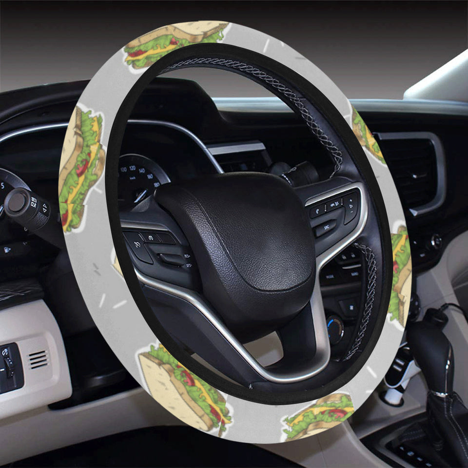 Sandwich Pattern Print Design 05 Car Steering Wheel Cover
