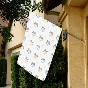 Cute Siberian Husky pattern House Flag Garden Flag