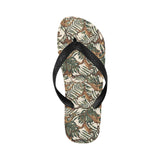 Monkey tropical leaves background Unisex Flip Flops
