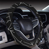 Spider web pattern Black background white cobweb Car Steering Wheel Cover