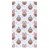 Cute pug hat rabbit costume pattern Bath Towel