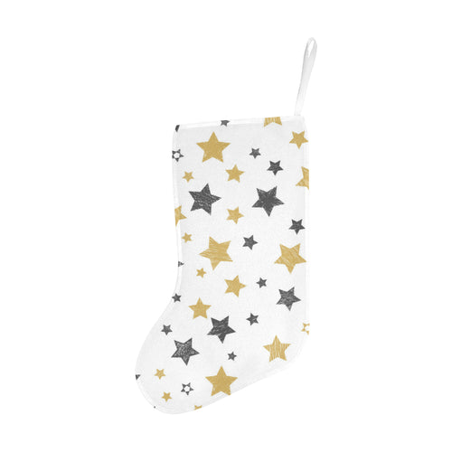 hand drawn gold black star pattern Christmas Stocking