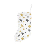 hand drawn gold black star pattern Christmas Stocking