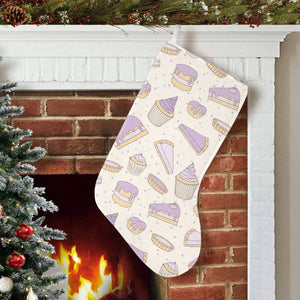 Cakes pies tarts muffins and eclairs purple bluebe Christmas Stocking