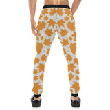 Orange Maple Leaf pattern Unisex Casual Sweatpants