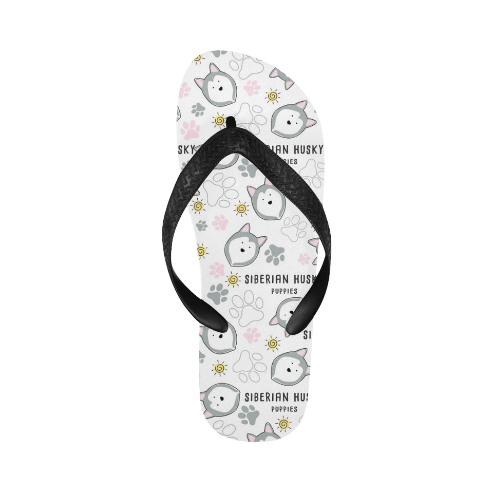 Siberian Husky design pattern Unisex Flip Flops