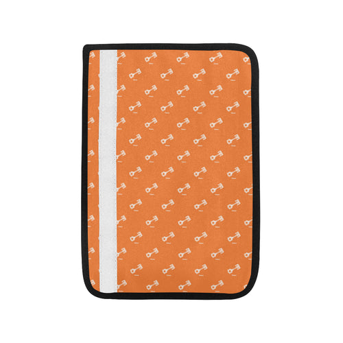 Engine Piston Orange Background Pattern Print Desi Car Seat Belt Cover