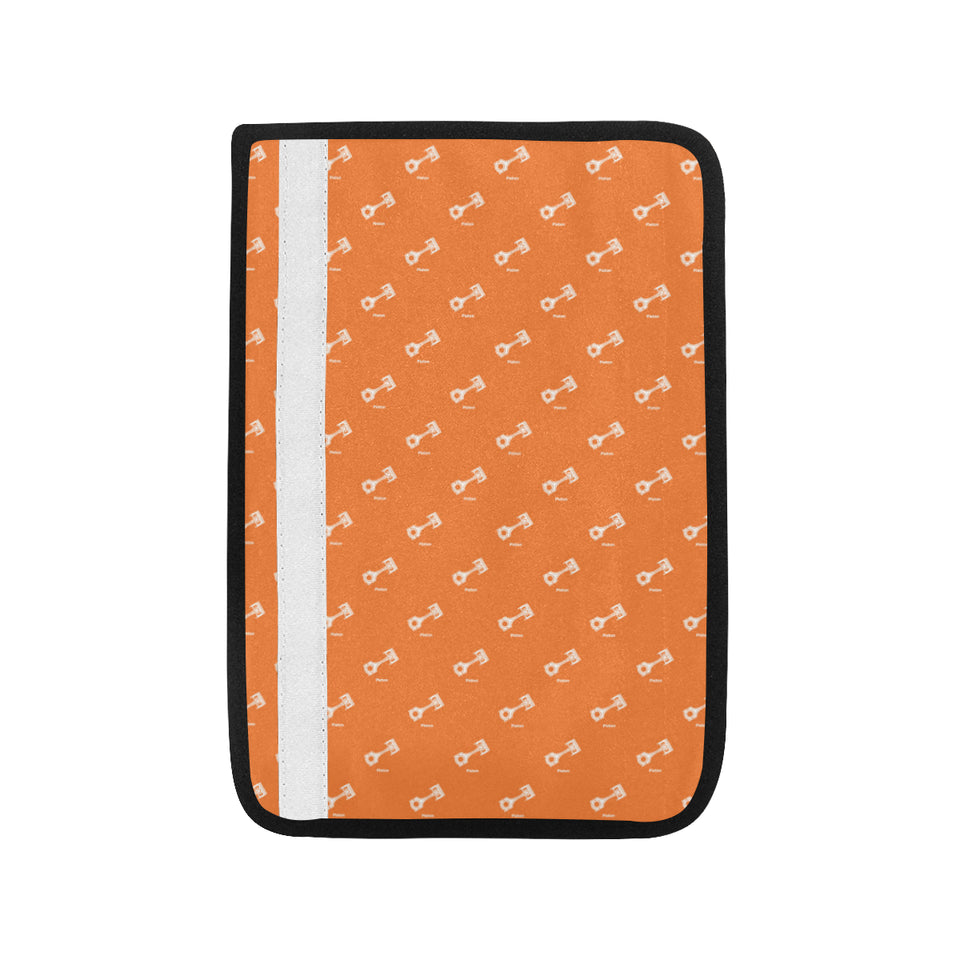 Engine Piston Orange Background Pattern Print Desi Car Seat Belt Cover