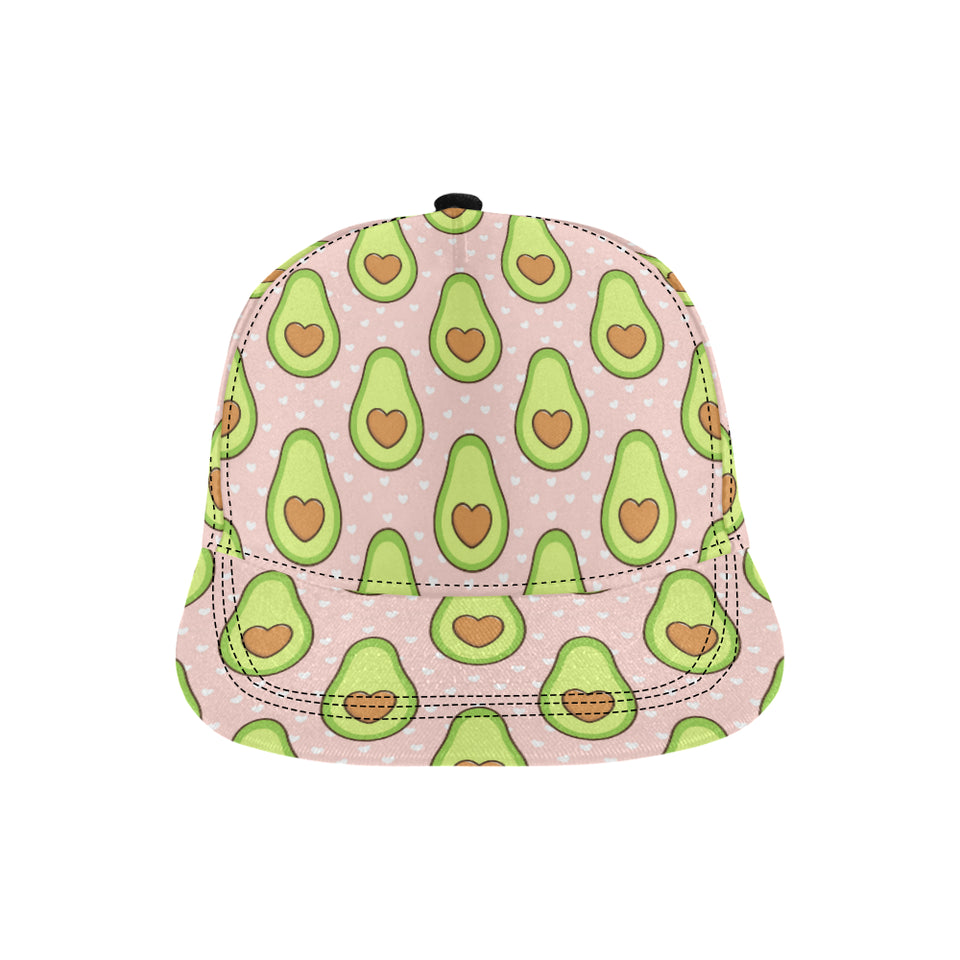 Avocado heart pink background All Over Print Snapback Cap